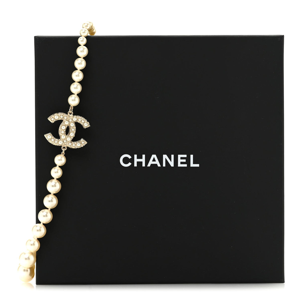 Pearl CC 100th Anniversary Necklace Light Gold