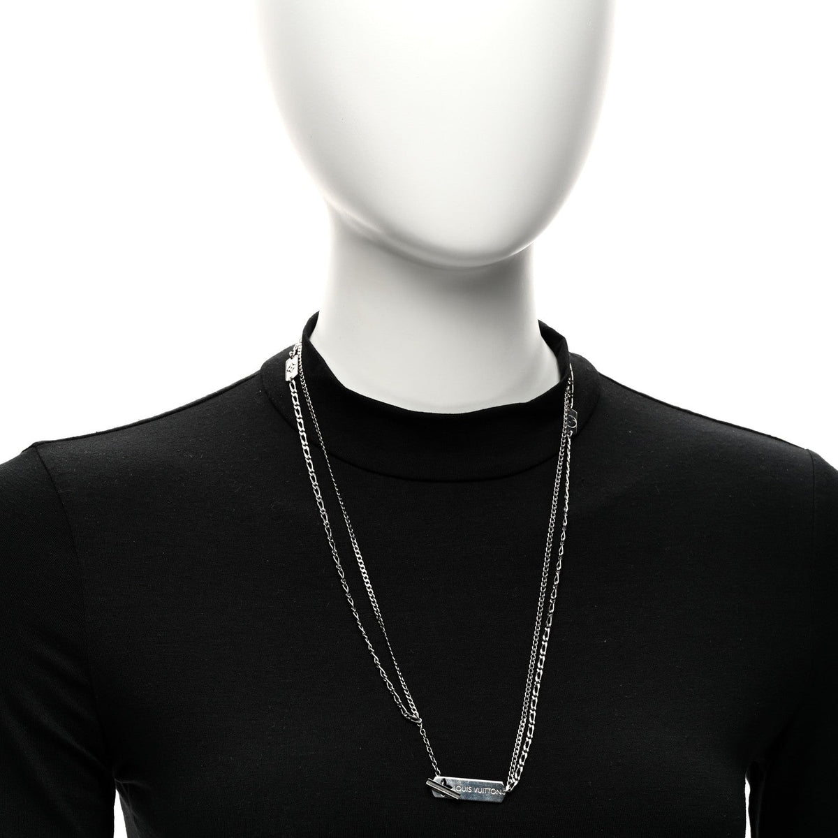 Metal Monogram Necklace Silver