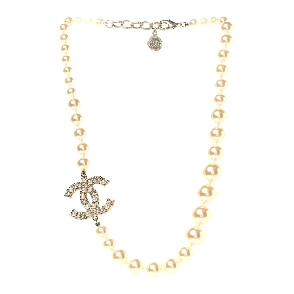 Pearl CC 100th Anniversary Necklace Light Gold