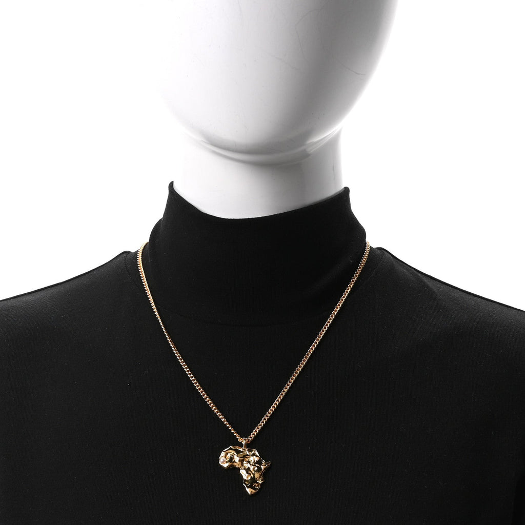 Crystal Pearl CC Africa Pendant Necklace Gold White