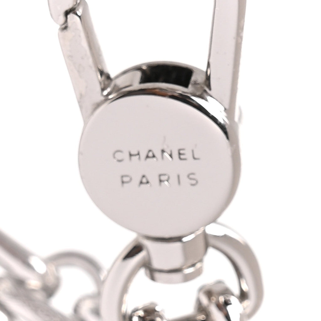 Metal Chain Link CC Choker Necklace Silver