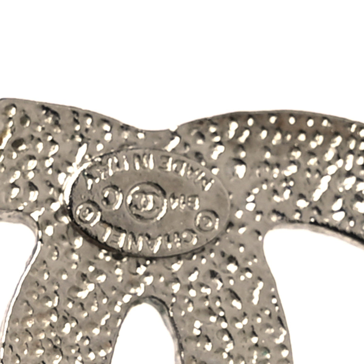 Baguette Crystal CC Earrings Silver