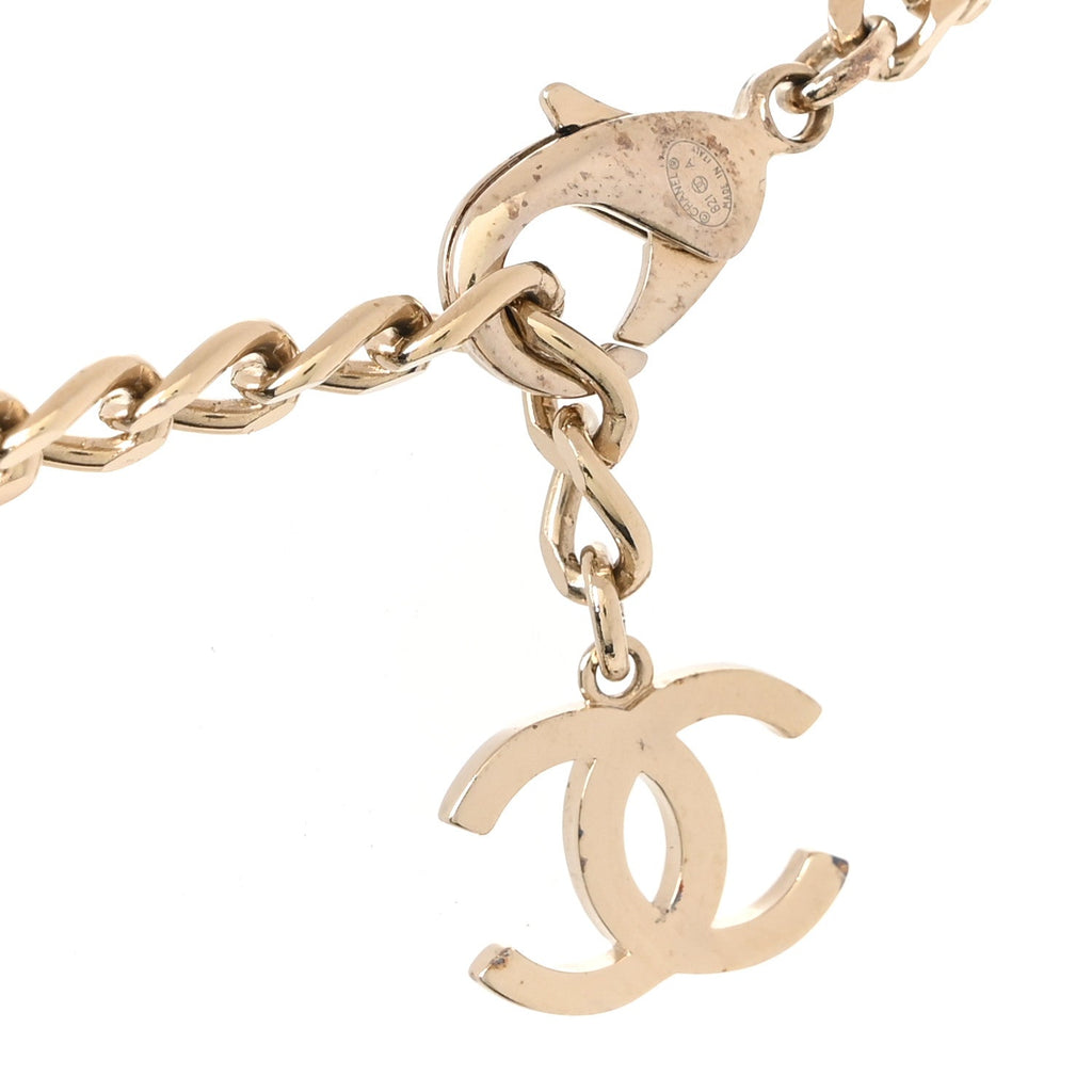 Crystal Chain CC Link Choker Gold Silver