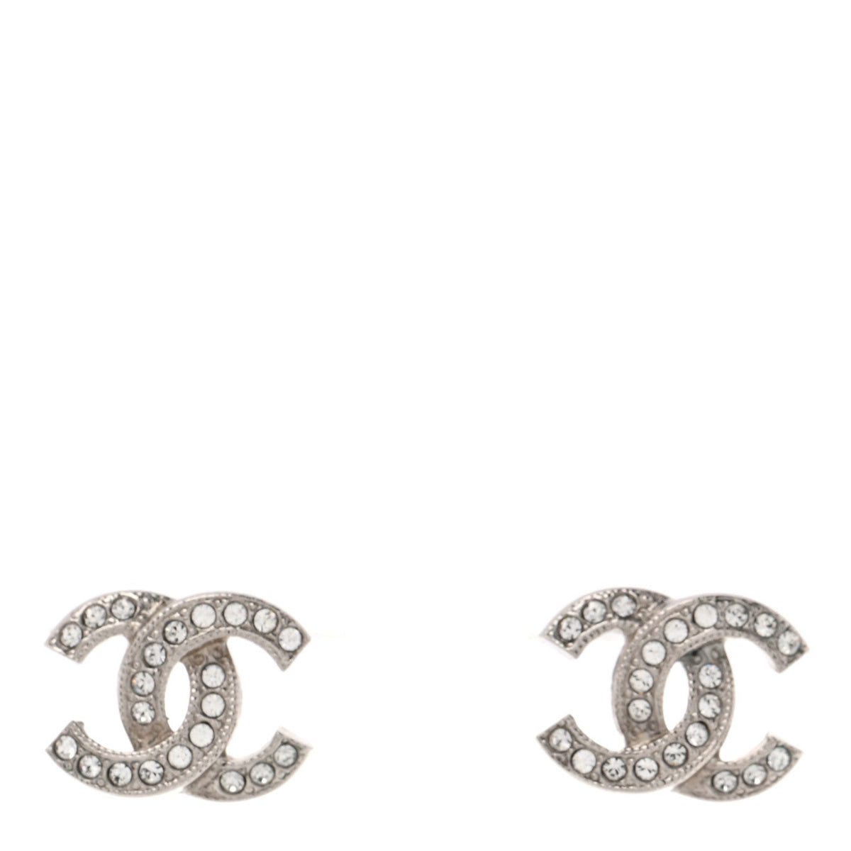 Crystal CC Earrings Silver
