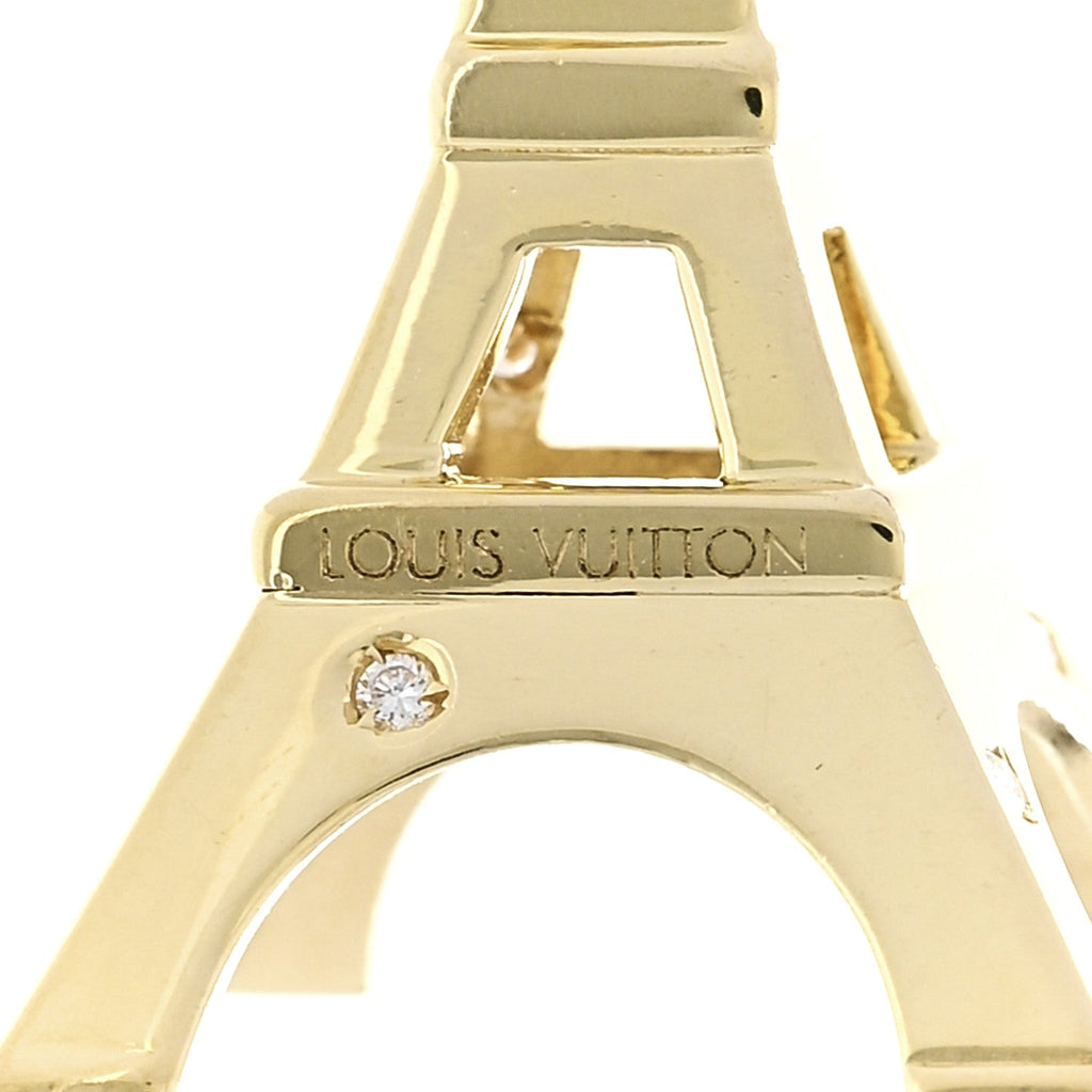18K Yellow Gold Diamond Eiffel Tower Charm