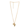 Crystal Pearl CC Africa Pendant Necklace Gold White