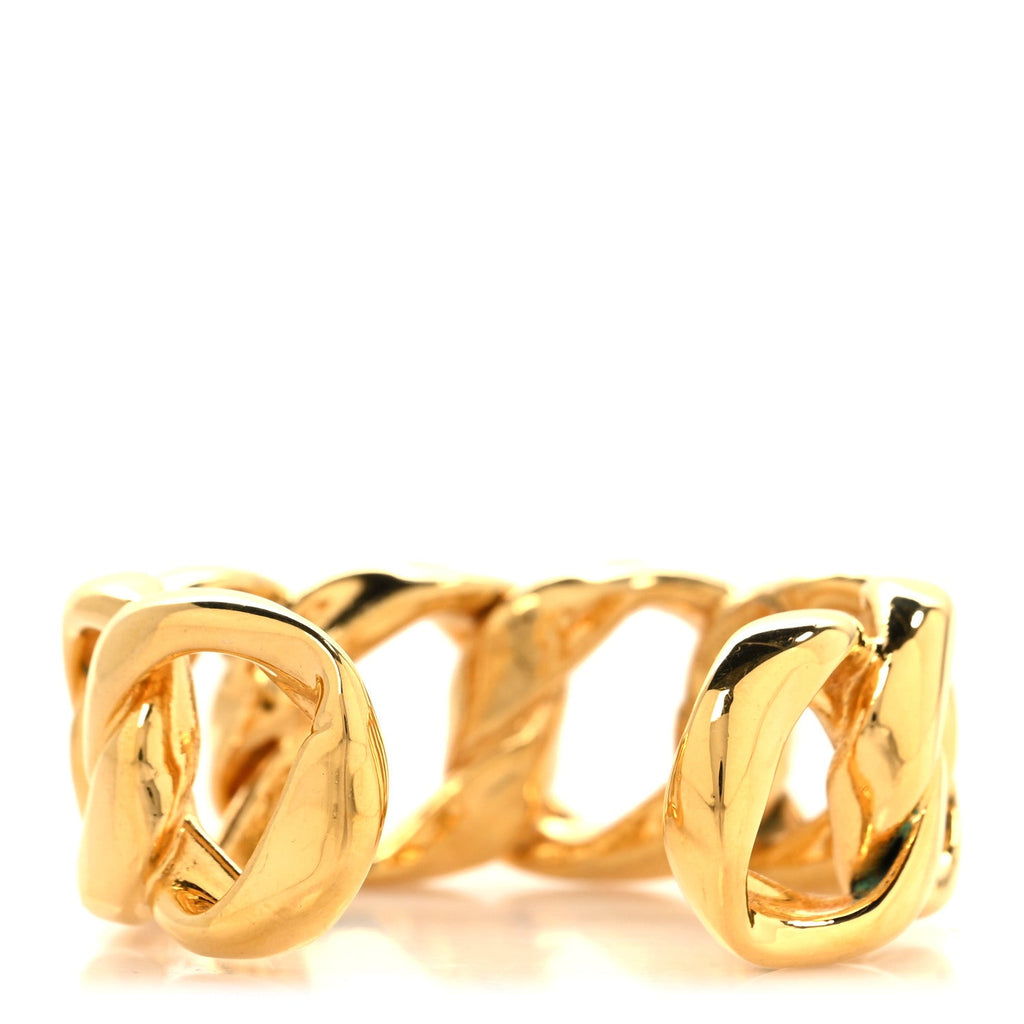 Metal Chain Link Cuff Bracelet Gold