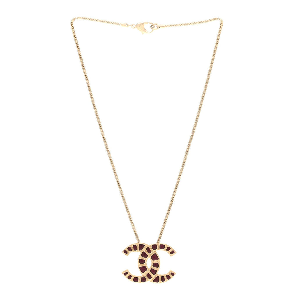 Resin Along The Nile CC Pendant Necklace Gold Purple