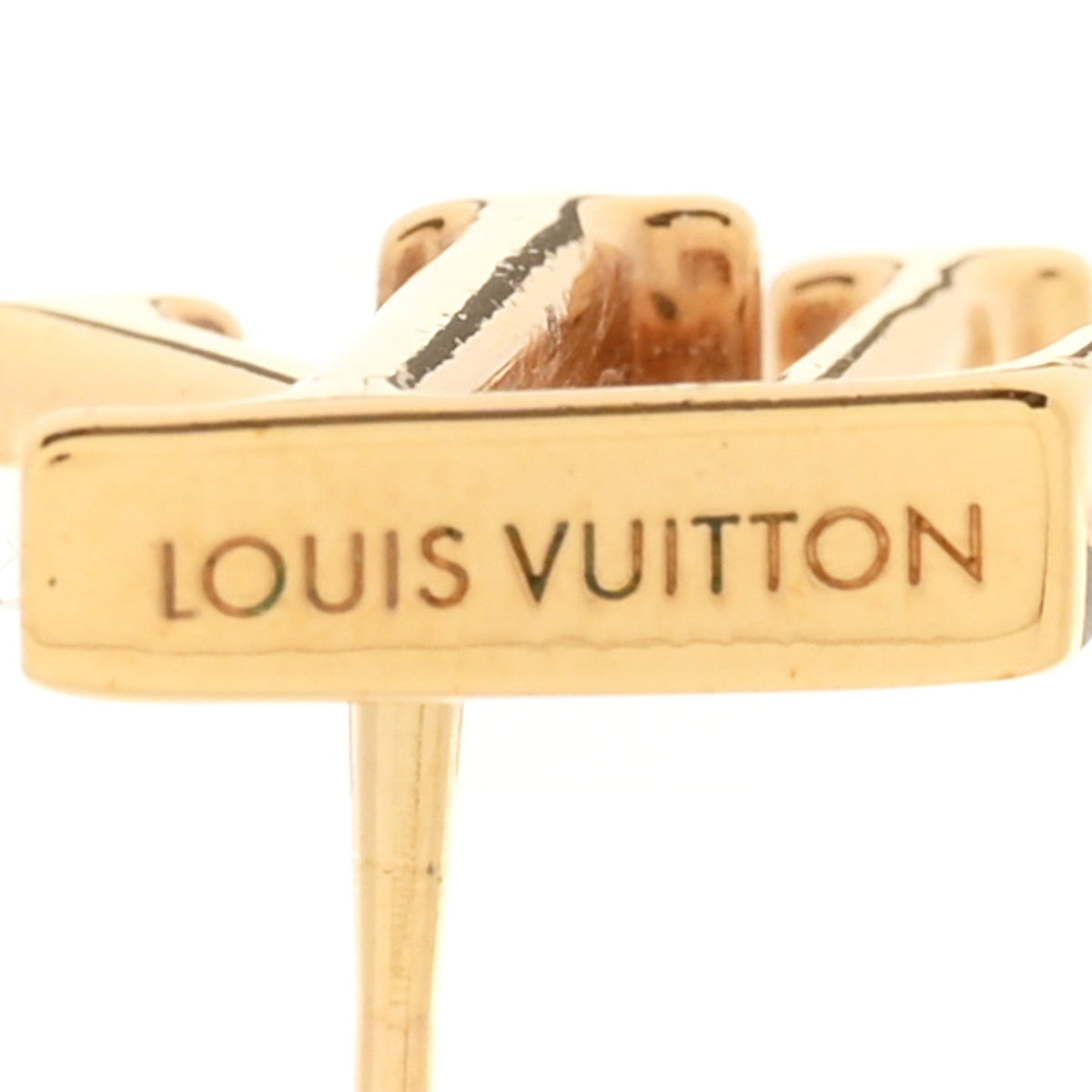 Metal Enamel LV Iconic Earrings Gold