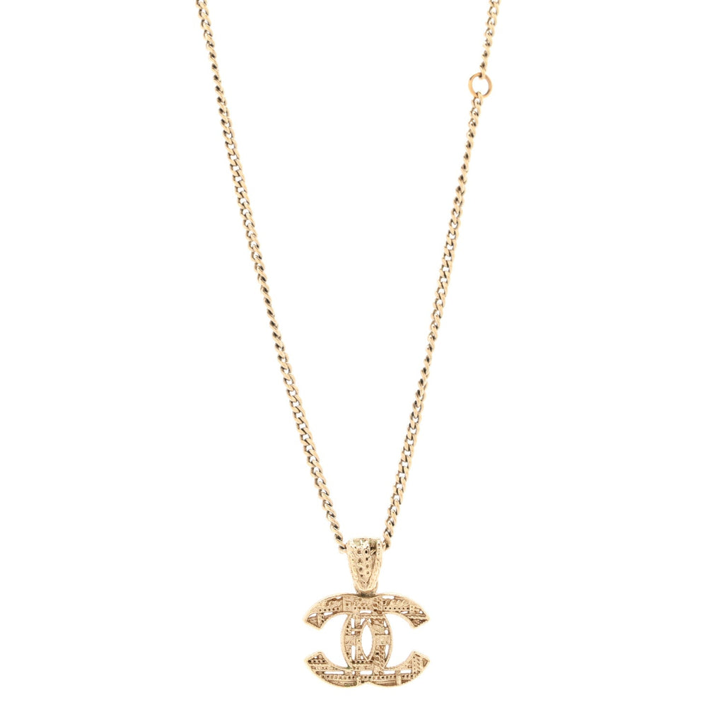 Tweed Effect CC Necklace Gold