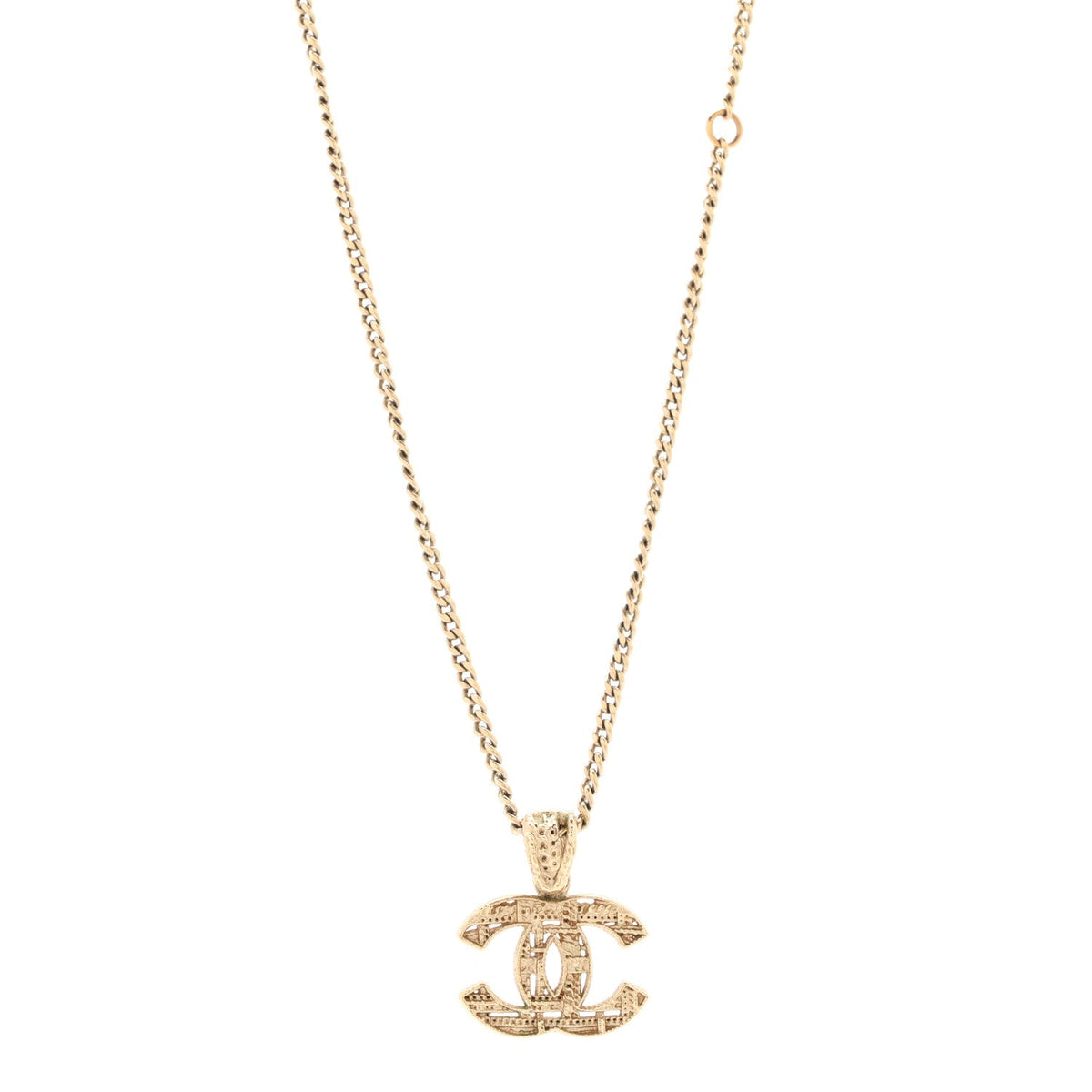 Tweed Effect CC Necklace Gold
