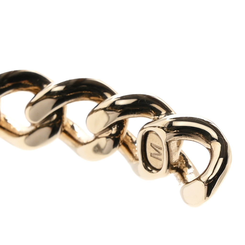 Crystal Pearl Logo Cuff Bracelet Gold