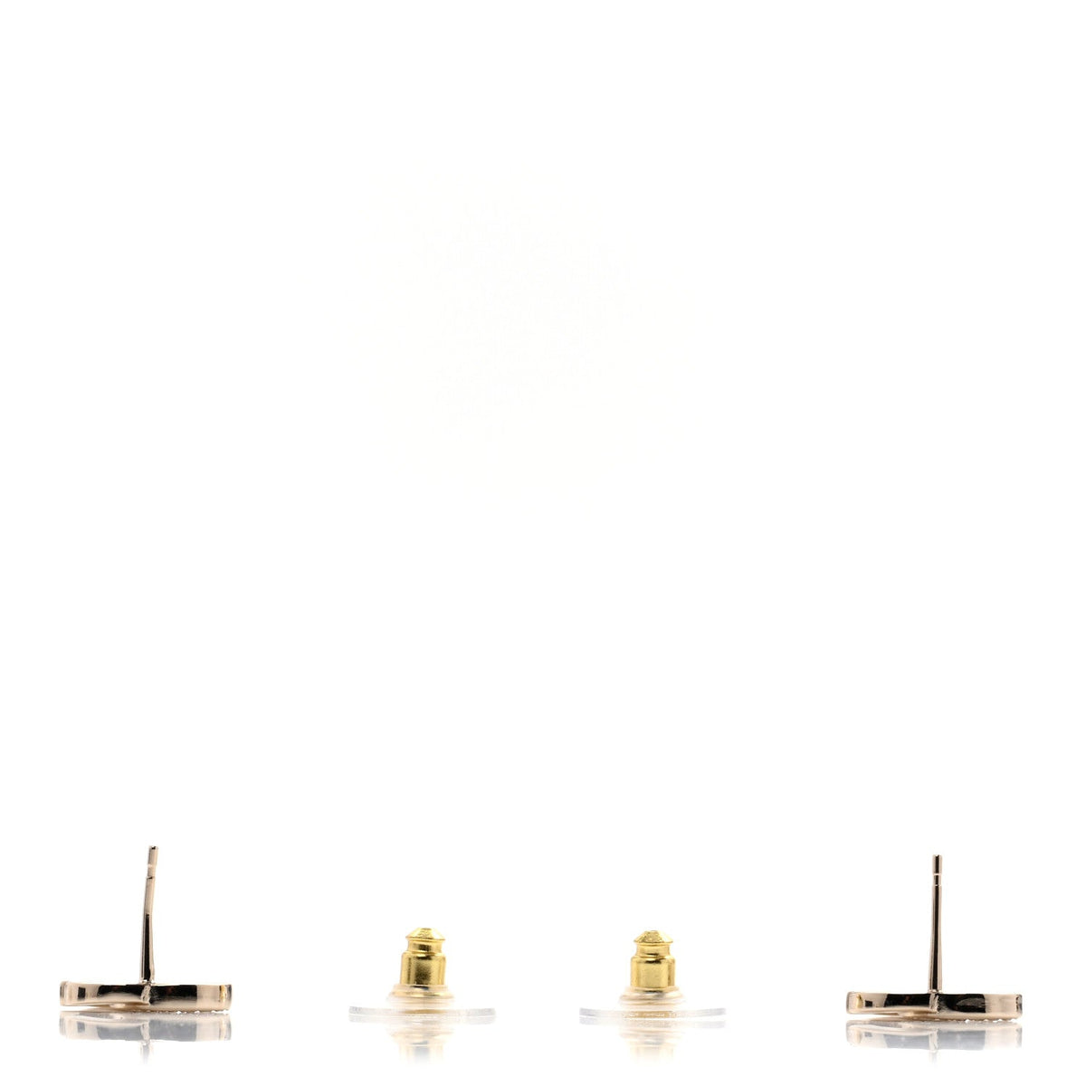 Metal Crystal CC Earrings Gold