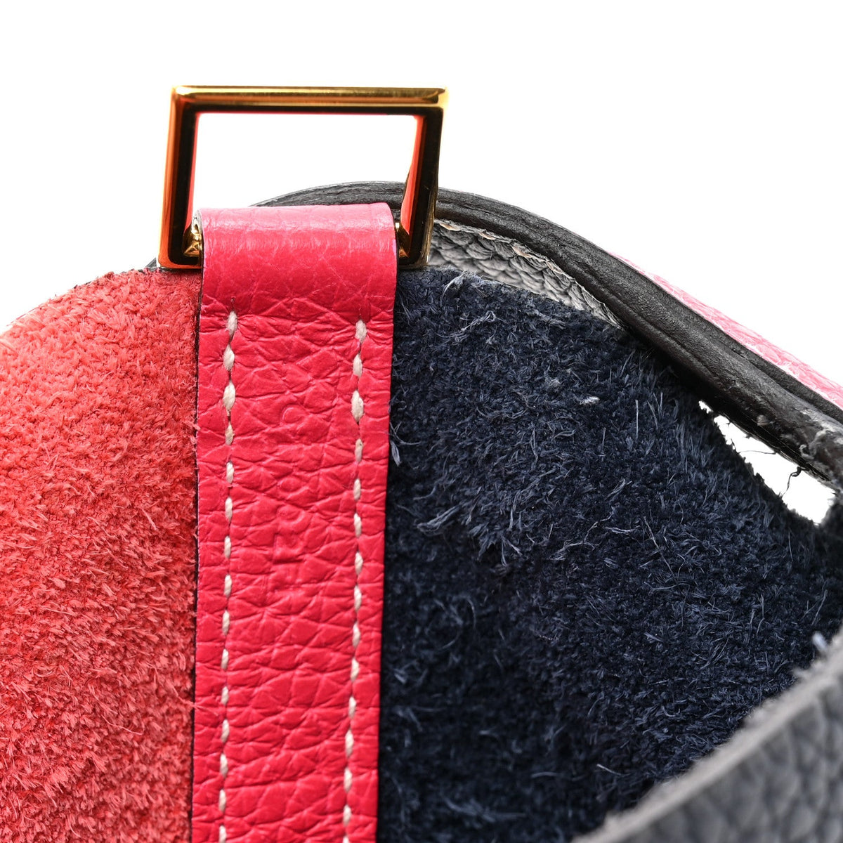 Taurillon Clemence Casaque Picotin Lock 18 PM Rose Extreme Bleu Nuit