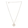 Baguette Crystal Quilted CC Pendant Necklace Gold