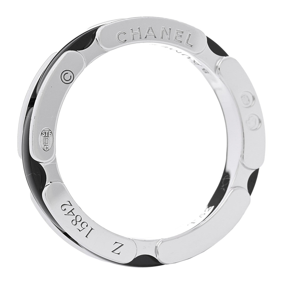 18K White Gold Black Ceramic Small Ultra Ring 59 8.75