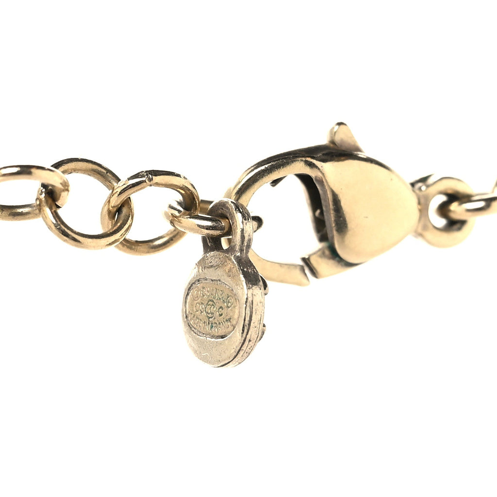 Crystal Heart CC Necklace Gold