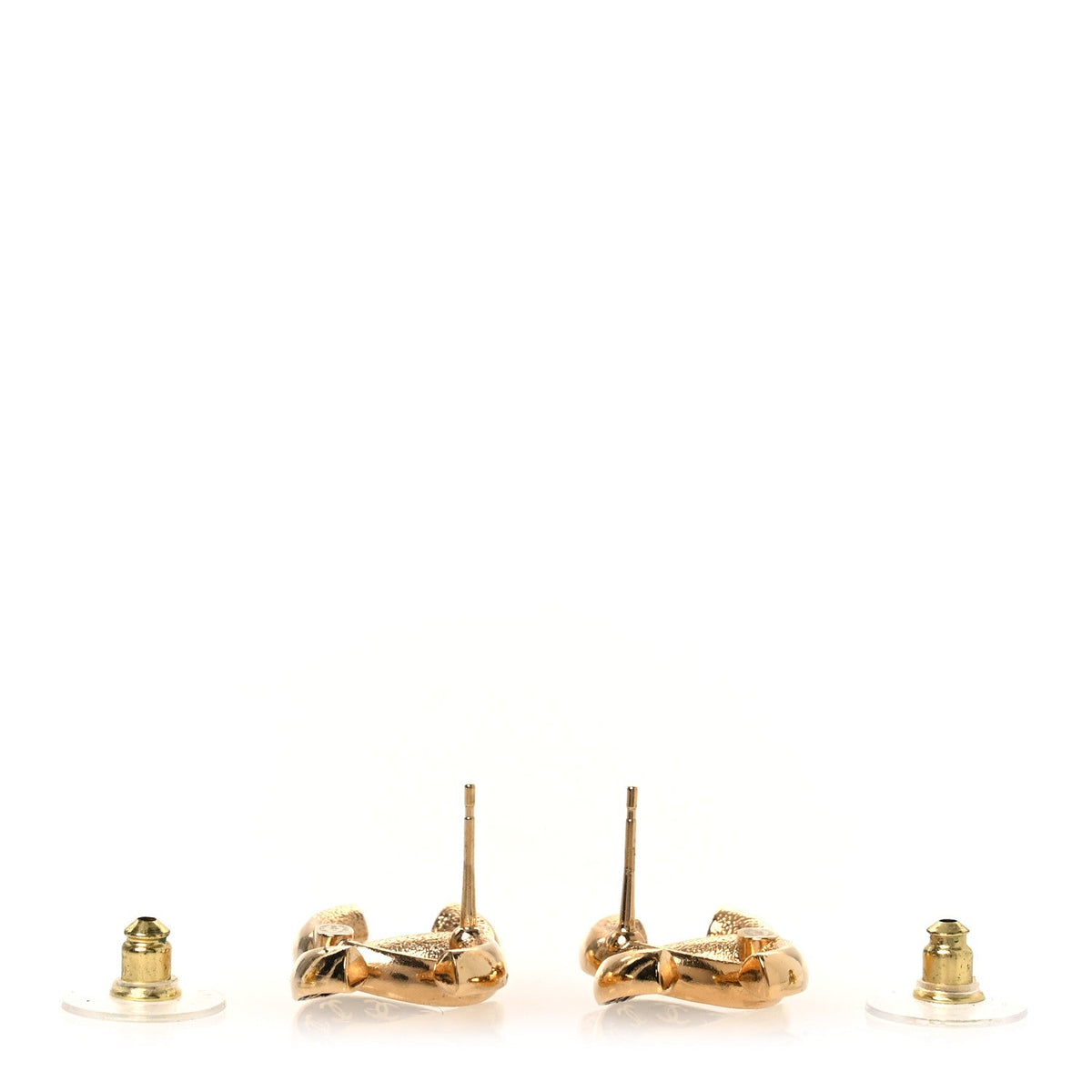 Enamel CC Logo Earrings Gold Black White
