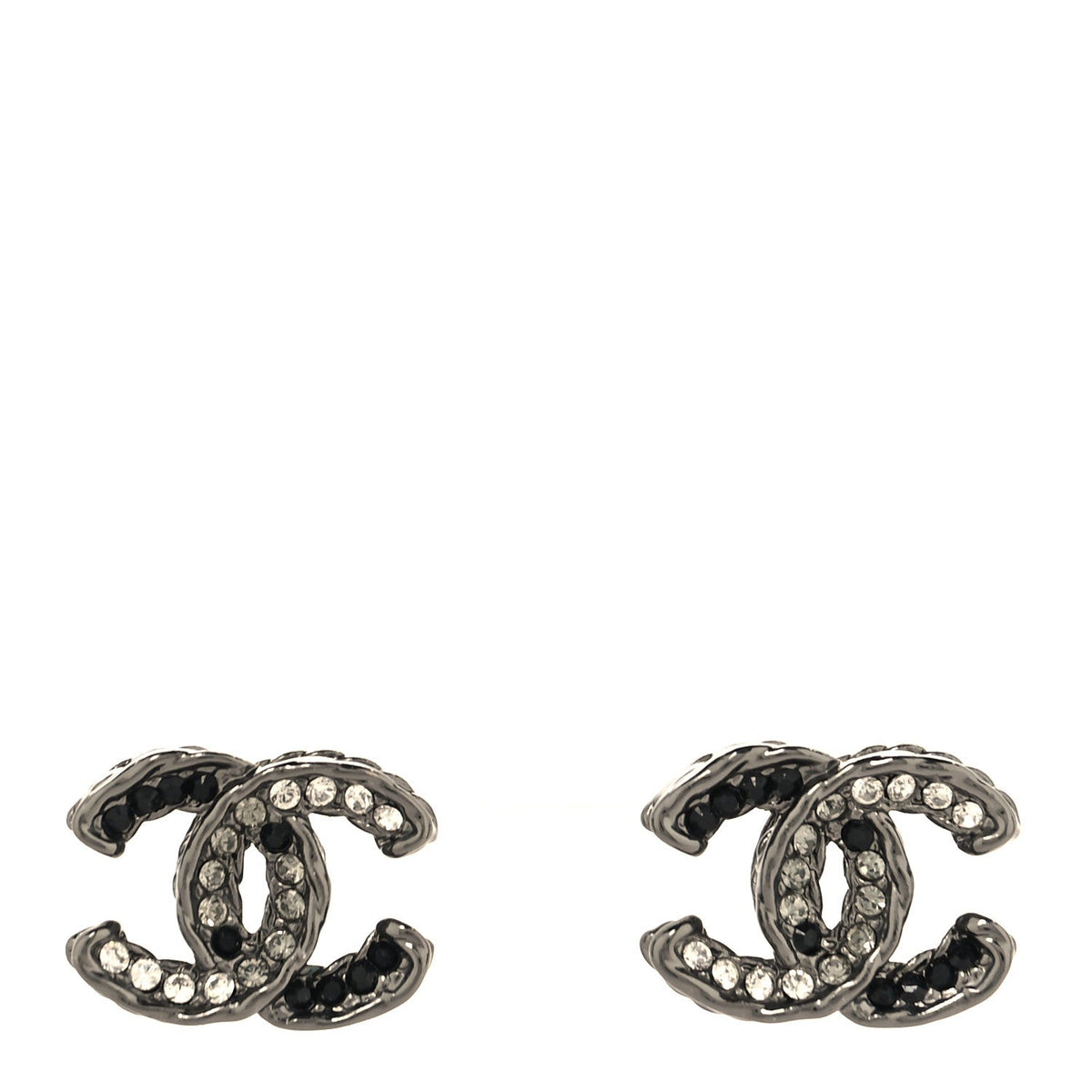 Ruthenium Crystal CC Earrings Black