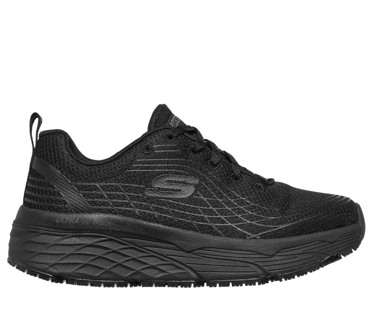 Work Slip-Resistant Relaxed Fit: Max Cushioning Elite, BLACK