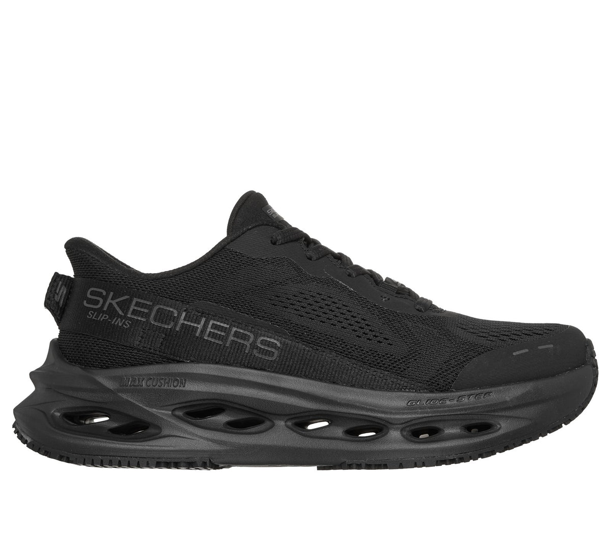 Skechers Slip-ins Work: Max Cushioning Glide-Step, BLACK