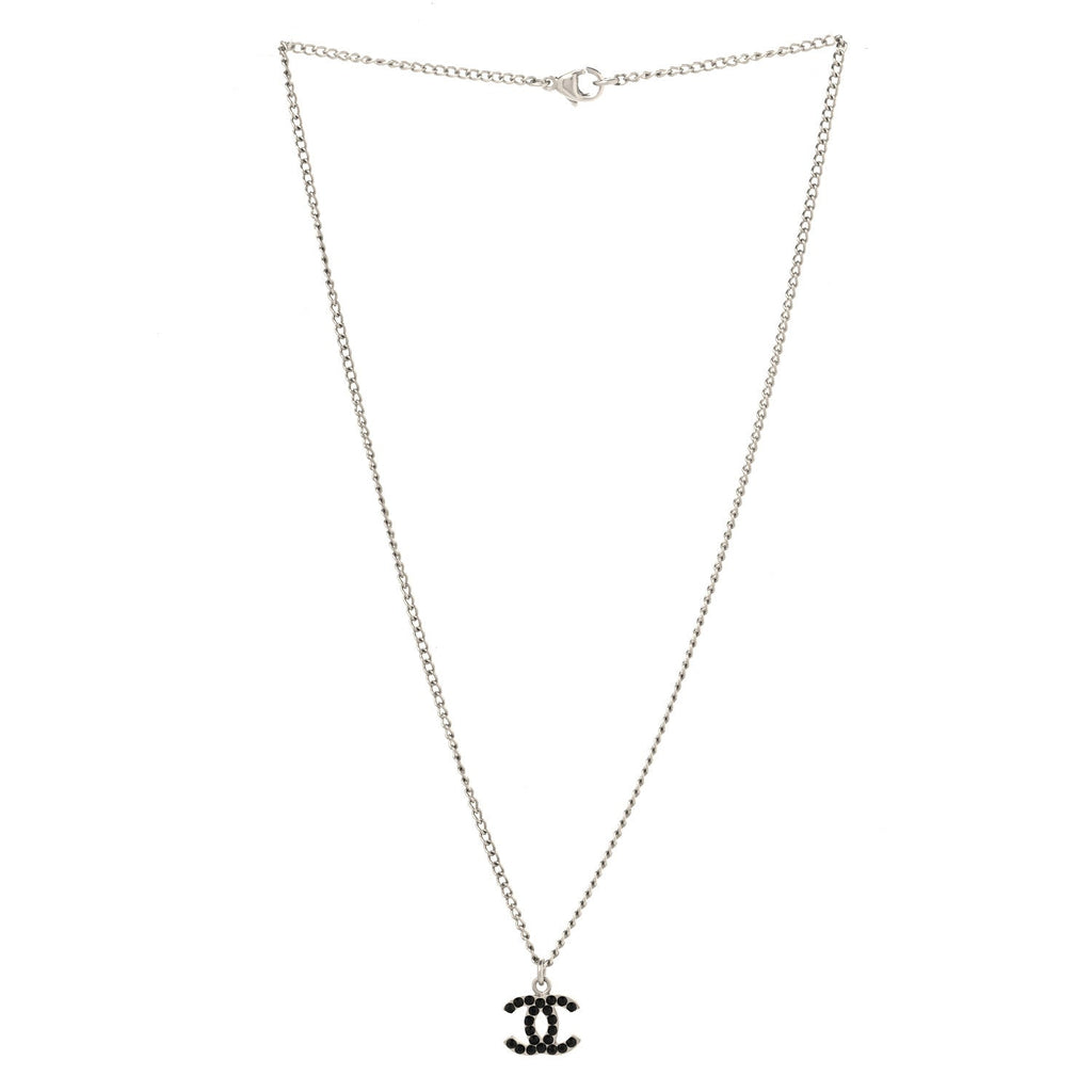 Crystal CC Necklace Silver Black