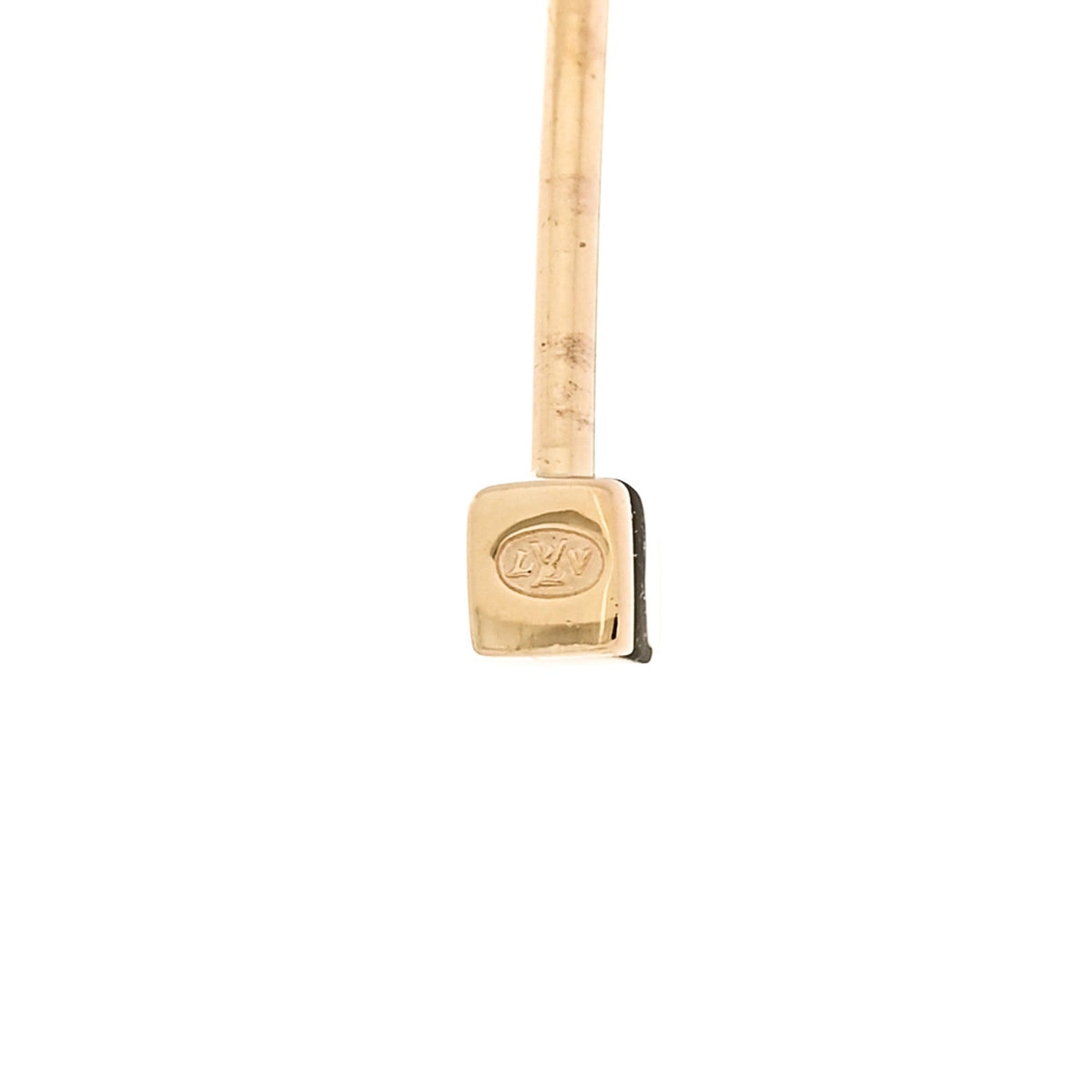 18k Yellow Gold Cultured Pearl Monogram Hoop Earrings