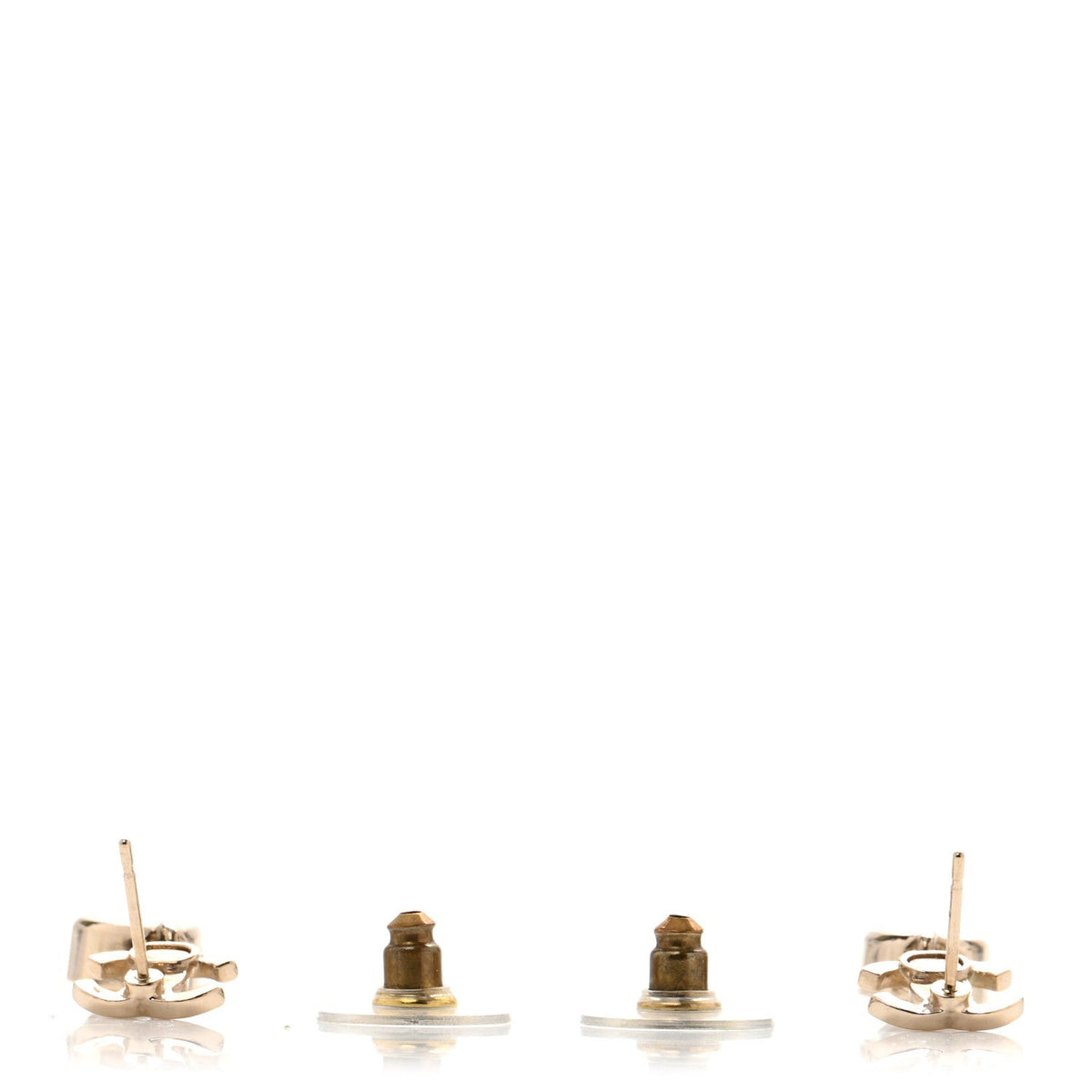 Crystal CC Tear Drop Earrings Gold