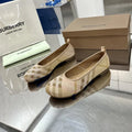 Burberry Classic Check Flats Beige in Fabric 729740