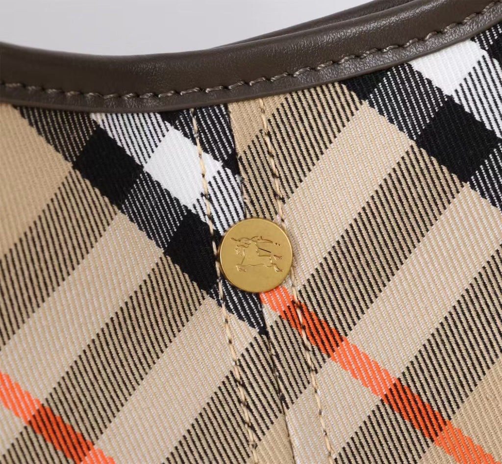 Burberry Large Check Tote Bag 41cm Beige Brown in Calfskin