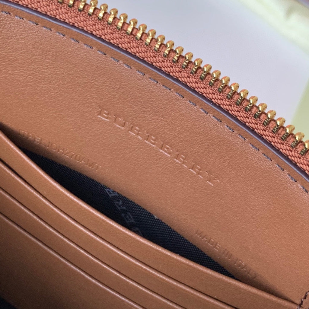 Burberry House Check Derby Peyton Crossbody 26 Beige Brown in Cotton Fabric
