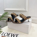 BM Sequin Chain Sandals 5cm Bronze Metallic Leather 892297