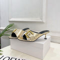 BM Buckle Mules 5cm Silver Crocodile-Embossed Leather 892296