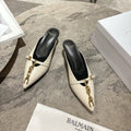 BM 26 Sync Chain Mules White Calfskin Leather 888583
