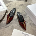 BM 26 Sync Chain Mules Burgundy Calfskin Leather 888582