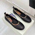 Burberry Robin Ballet Flats Black Leather 956167