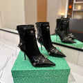 BLC Cagole Mid-Calf Boots 9.5cm Black Leather 985489