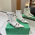 BLC Cagole Mid-Calf Boots 5cm White Leather 985477