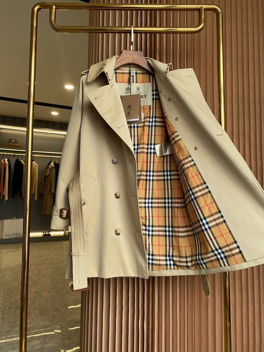 BRR Heritage Short Trench Coat Beige Gabardine 427305