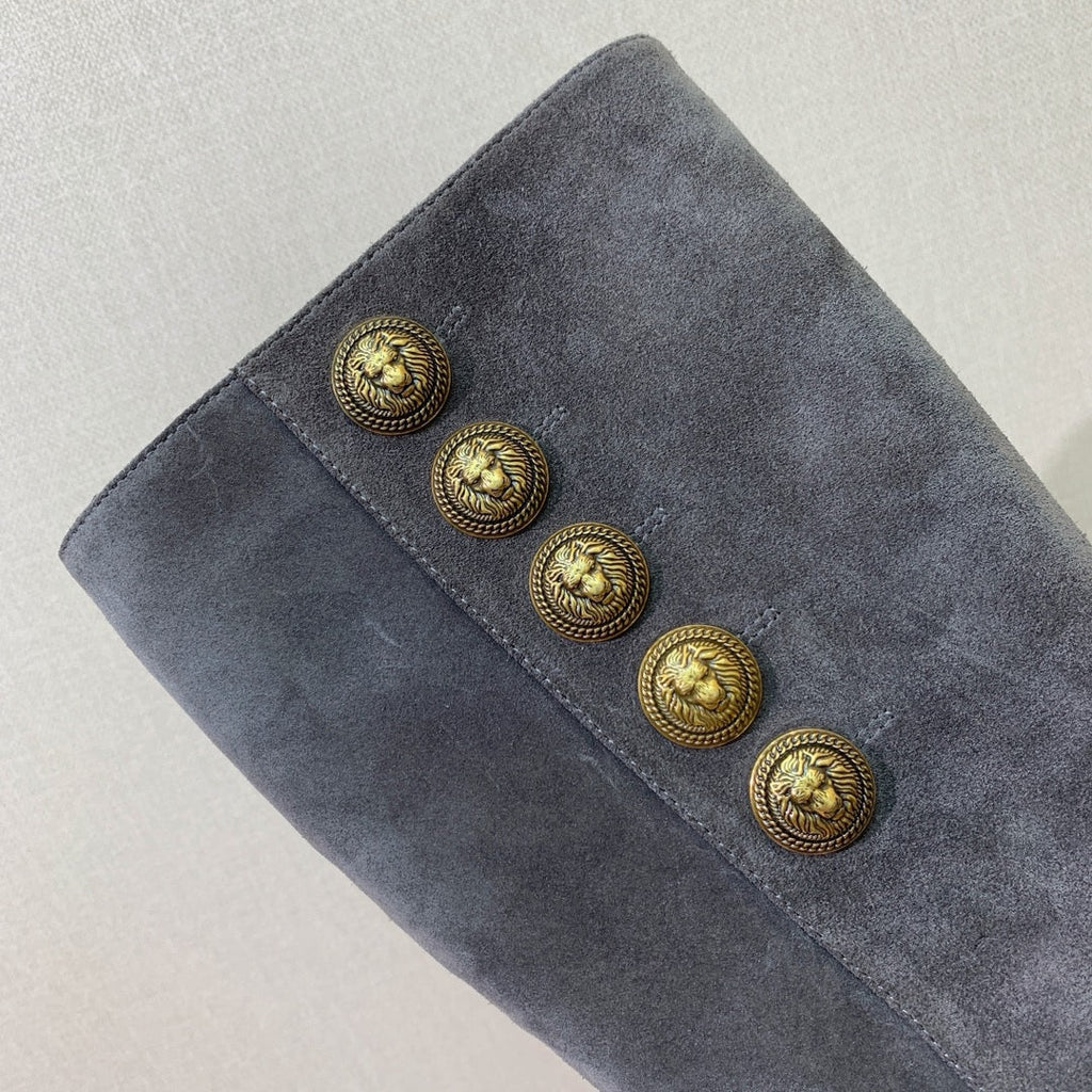 BM 26S Knee-High Platform Boots 11.5cm Grey Suede 111377