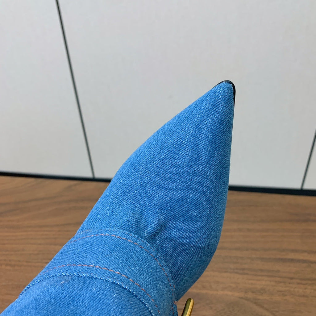 BM 26S Fold-Over Gaiter Boots 8.5cm Blue Denim 111365