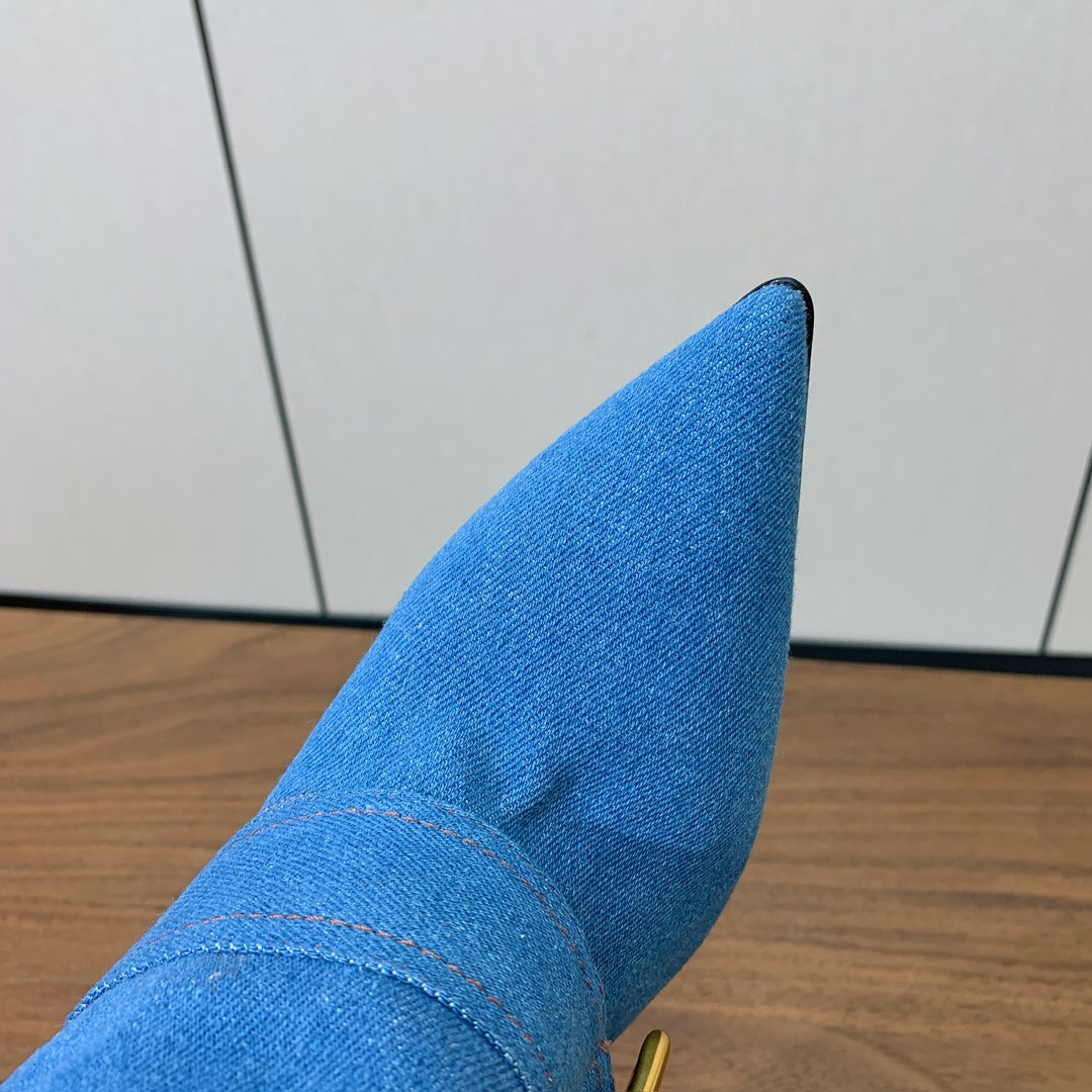BM 26S Fold-Over Gaiter Boots 8.5cm Blue Denim 111365
