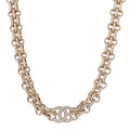 Metal Crystal CC Choker Necklace Gold