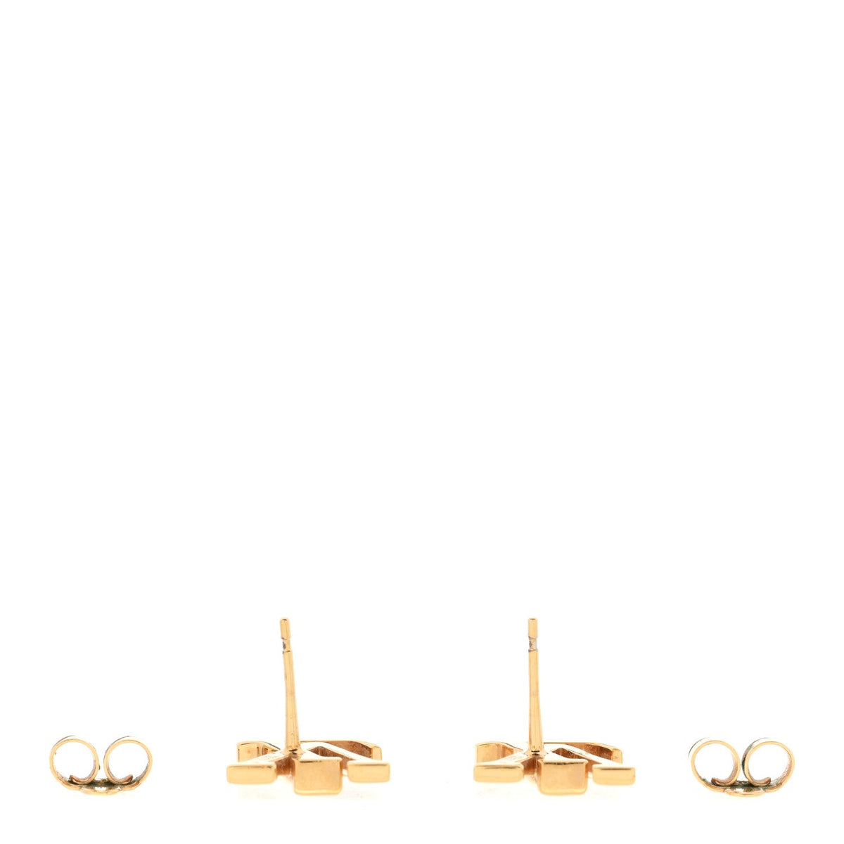 Metal Enamel LV Iconic Earrings Gold
