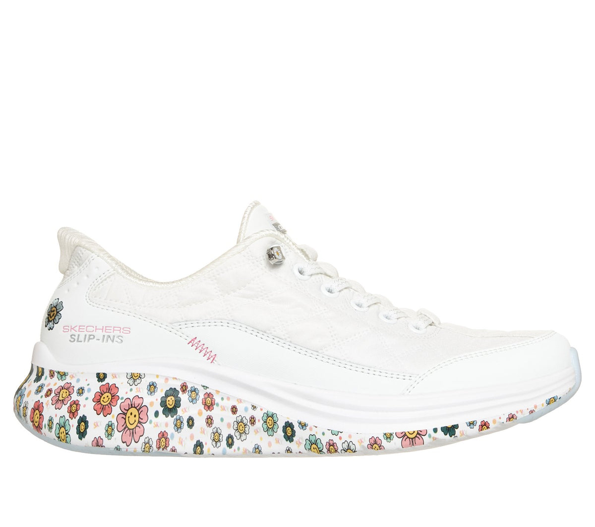 Skechers Slip-ins: Contour Foam - Cozy Fit Daisy Doodle, WHITE / MULTI