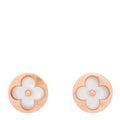 18K Pink Gold Mother of Pearl Color Blossom Sun Stud Earrings