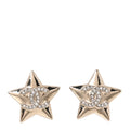 Metal Crystal CC Star Earrings Gold
