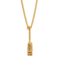 Metal ID Dog Tag Charm Necklace Gold