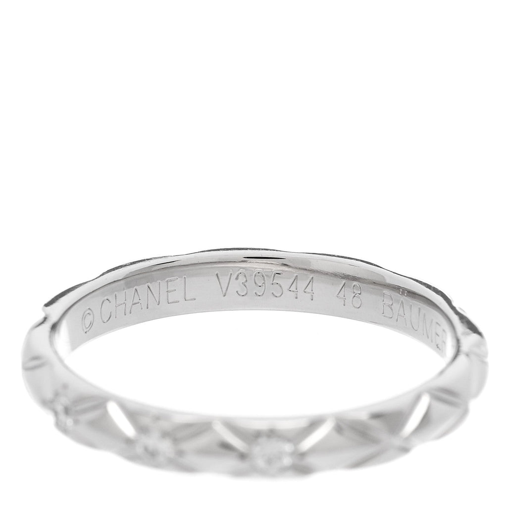 Platinum Diamond Small Matelasse Ring 48 4.5