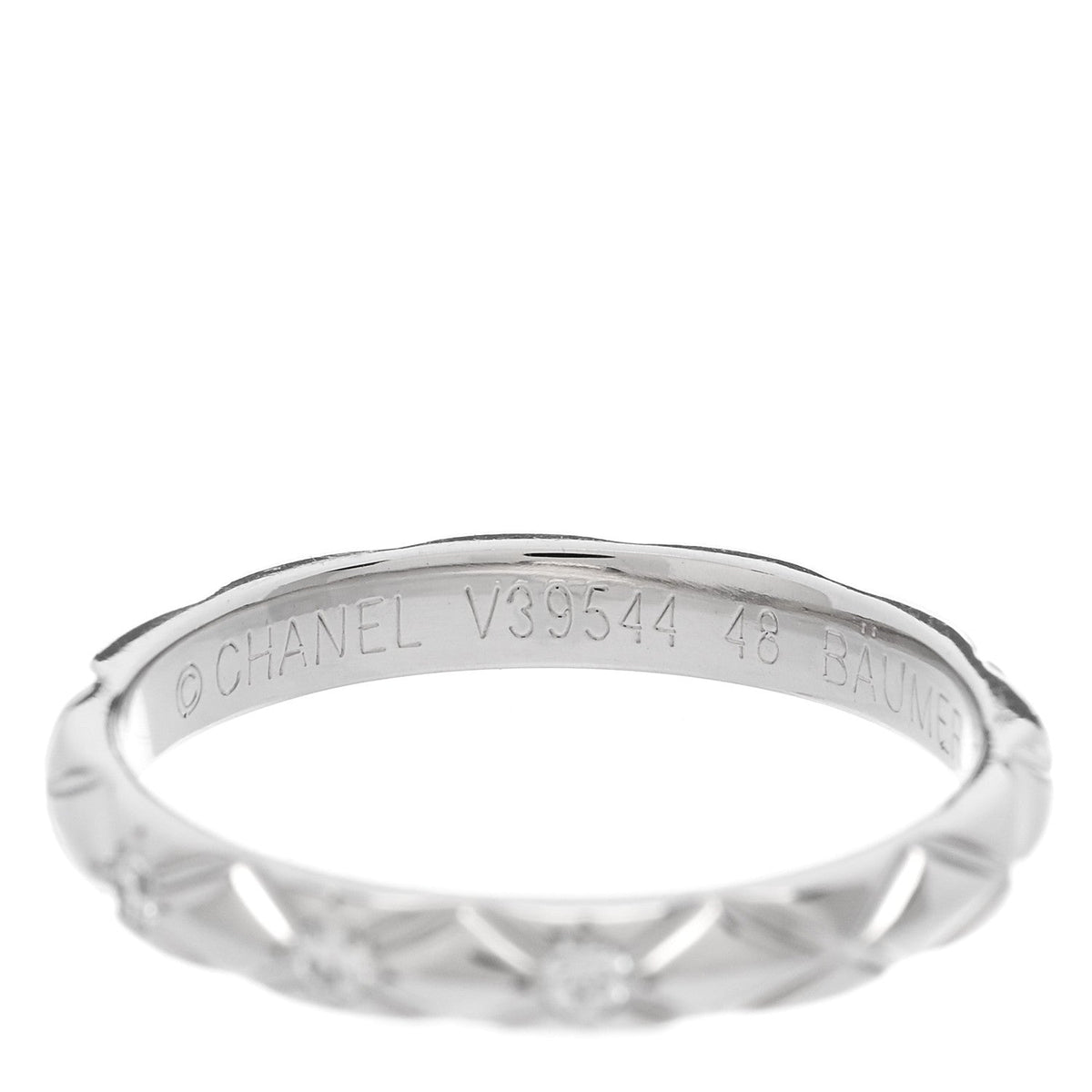 Platinum Diamond Small Matelasse Ring 48 4.5